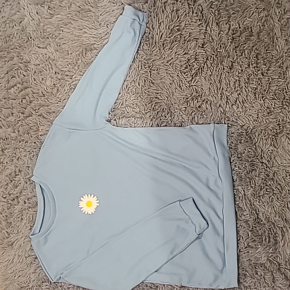 Long Sleeve women's shirt, blue, size small
